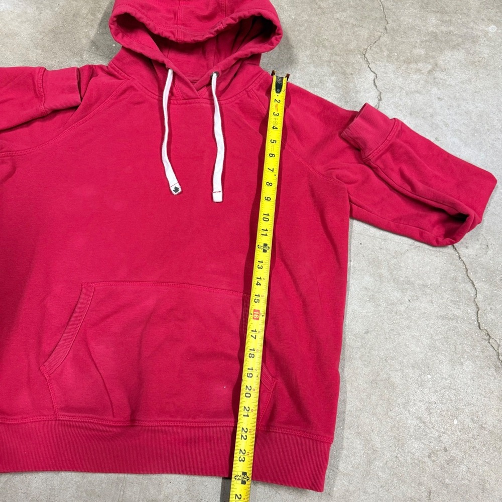 Canadiana Mens Red Fleece Hoodie Sweatshirt Size Large Gorpcore Vibe - Picture 4 of 5